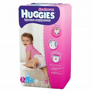 Huggies Подгузники-трусики для девочек 5 15 шт