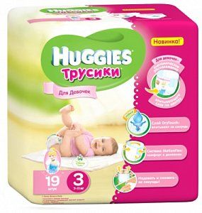Huggies Подгузники-трусики для девочек 7-11 кг 19 шт