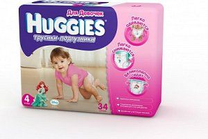 Huggies Подгузники-трусики для девочек 9-14 кг 34 шт