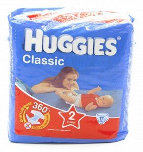 Huggies Подгузники Classic 3-6 кг 17 шт