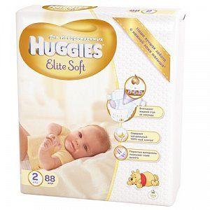 Huggies Подгузники Elite Soft 4-7 кг 88 шт