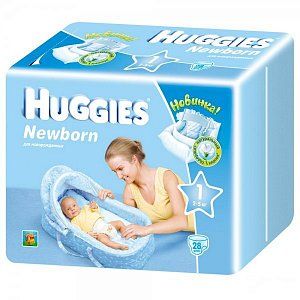 Huggies Подгузники Newborn 2-5 кг 28 шт