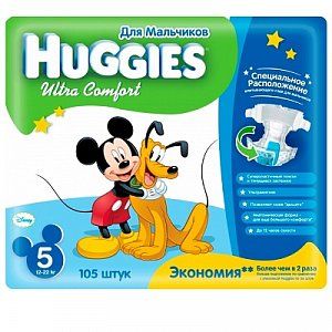 Huggies Подгузники Ultra Comfort 12-22 кг 105 шт для мальчиков