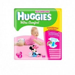 Huggies Подгузники Ultra Comfort 5-9 кг 94 шт для девочек
