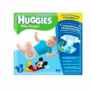 Huggies Подгузники Ultra Comfort 5-9 кг 94 шт для мальчиков