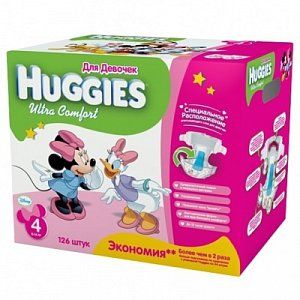 Huggies Подгузники Ultra Comfort 8-14 кг 126 шт для девочек