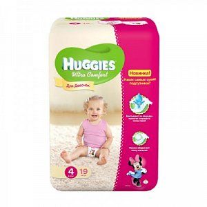Huggies Подгузники Ultra Comfort 8-14 кг 19 шт для девочек