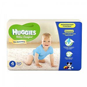 Huggies Подгузники Ultra Comfort 8-14 кг 80 шт для мальчиков