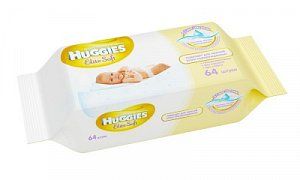 Huggies Влажные салфетки без отдушки Elite Soft 64 шт