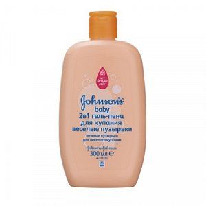 Johnson`s Baby Гель-пена для купания 2 в 1 Веселые пузырьки 300 мл