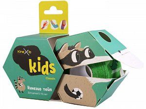 Кинезио-тейп Kids для детей 5-10 лет Енот 4мх4см KineXib