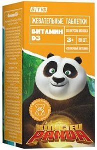 Кунг-Фу Панда таб витамин Д3 жевательный в виде мишек 80 шт