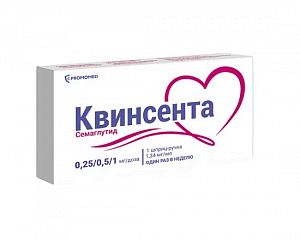 Квинсента раствор для подкожного введения 0,25/0,5/1 мг/доза шприц-ручка 3 мл с иглами №9
