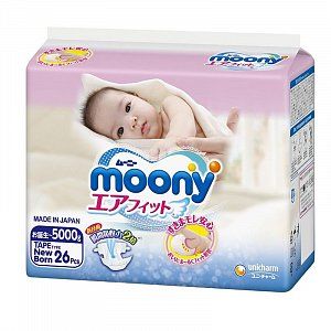Moony NB Подгузники для новорожденных 0-5 кг 26 шт