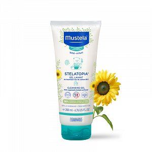 Mustela Stelatopia Гель очищающий для купания для кожи склонной к атопии 200 мл