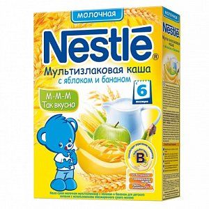 Nestle Каша мультизлаковая молочная с яблоком и бананами с 6 мес 250 г