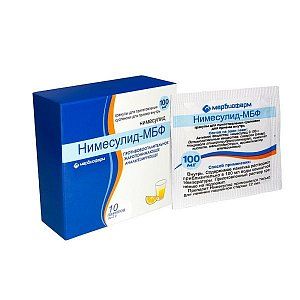 Нимесулид гранулы для приготовления суспензии для приема внутрь 100 мг 2 г пакетики 10 шт Марбиофарм