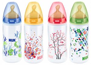 NUK Бутылочка First Choice Plus из полипропилена 300 мл с латексной соской р1 M (0-6 мес)