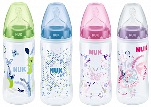 NUK Бутылочка First Choice Plus из полипропилена 300 мл с силиконовой соской р1 M (0-6 мес)