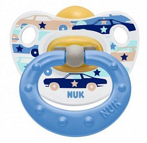 NUK Пустышка латексная Happy Kids р3 с 18 мес успокаивающая