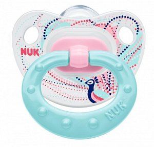 NUK Пустышка силиконовая Happy Days р1 с рождения успокаивающая