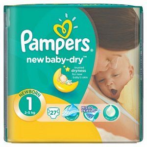 Pampers Подгузники New Baby-Dry Newborn 2-5 кг 27 шт