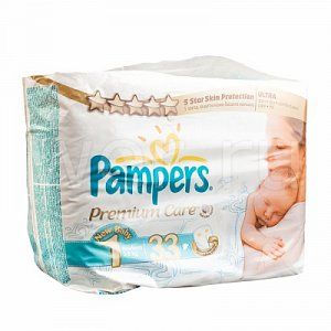 Pampers Подгузники Premium 2-5 кг NewBorn 33 шт