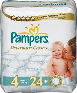 Pampers Подгузники Premium 7-18 кг Maxi 24 шт