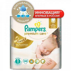 Pampers Подгузники Premium Care Newborn 2-5 кг 88 шт