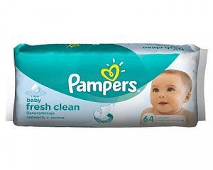 Pampers Салфетки Влажные Fresh Clean 64 шт сменный блок