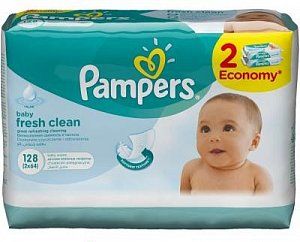 Pampers Салфетки Влажные Fresh Clean Duo 2x64 шт сменный блок