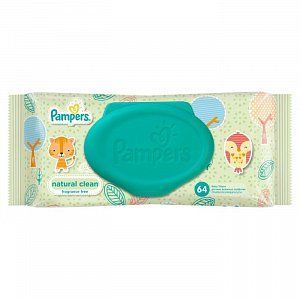 Pampers Салфетки влажные Natural clean 64 шт сменный блок