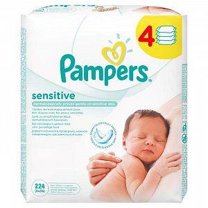 Pampers Салфетки Влажные Sensitive 4x56 шт сменный блок
