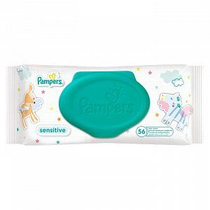 Pampers Салфетки влажные Sensitive 56 шт сменный блок