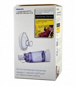 Philips Respironics Спейсер OptiChamber Diamond с маской среднего размер: а 1-5 лет