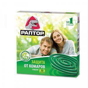 Раптор Спираль от комаров без запаха 10 шт