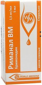 Риманал ВМ глазные капли 0,15% флакон-капельница 5 мл