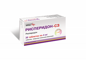Рисперидон-СЗ таблетки покрытые пленочной оболочкой 4 мг 30 шт Северная звезда