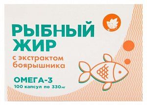 Рыбный жир капс 033мг n100 с экстрактом боярышника