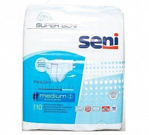 Seni Super Air Подгузники для взрослых M 75-110 см 55-75 кг 10 шт