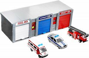 Технопарк Гараж-бокс с машинами 2205B-R