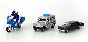 Технопарк SB-16-38 Набор Президентский кортеж, металл (ЗИЛ, УАЗ, Мотоцикл)