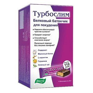 Турбослим батончик белковый для похудения 50 г 4 шт