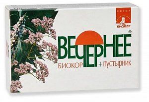 Вечернее Плюс пустырник 60 шт драже Биокор (БАД)