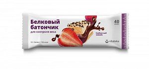 Витатека батончик белковый для контроля веса 40г клубничный чизкейк