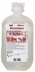 Волювен раствор для инфузий 6% флакон 500 мл Fresenius Kabi [Фрезениус Каби]